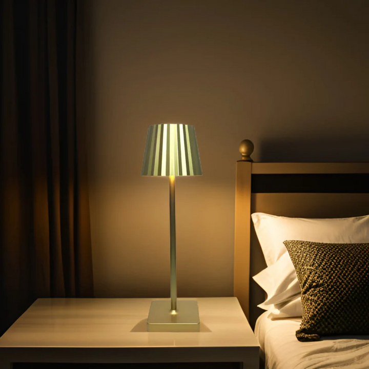 Versatile cordless LED lamp, dimmable touch control, suitable for both indoor and outdoor ambient use.