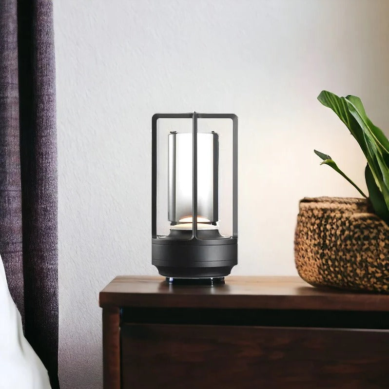 Modern cordless LED table lamp with touch control, dimmable light for contemporary home decor.