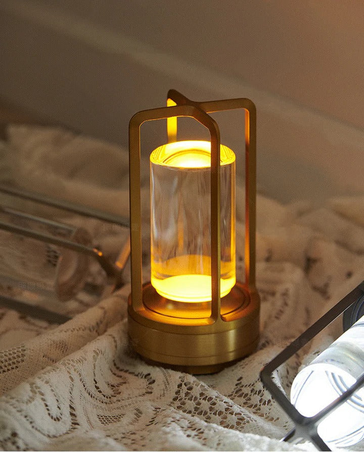 Sleek Nordic design rechargeable LED lamp, portable and wireless for indoor & outdoor accent lighting.