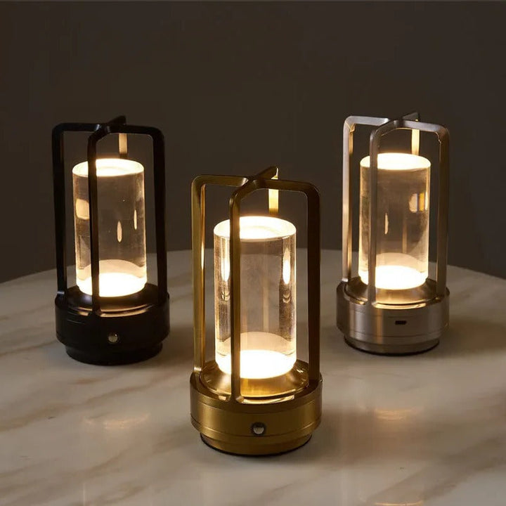 Stylish modern cordless lamp featuring multi-tone dimmable LED lighting & intuitive touch control.