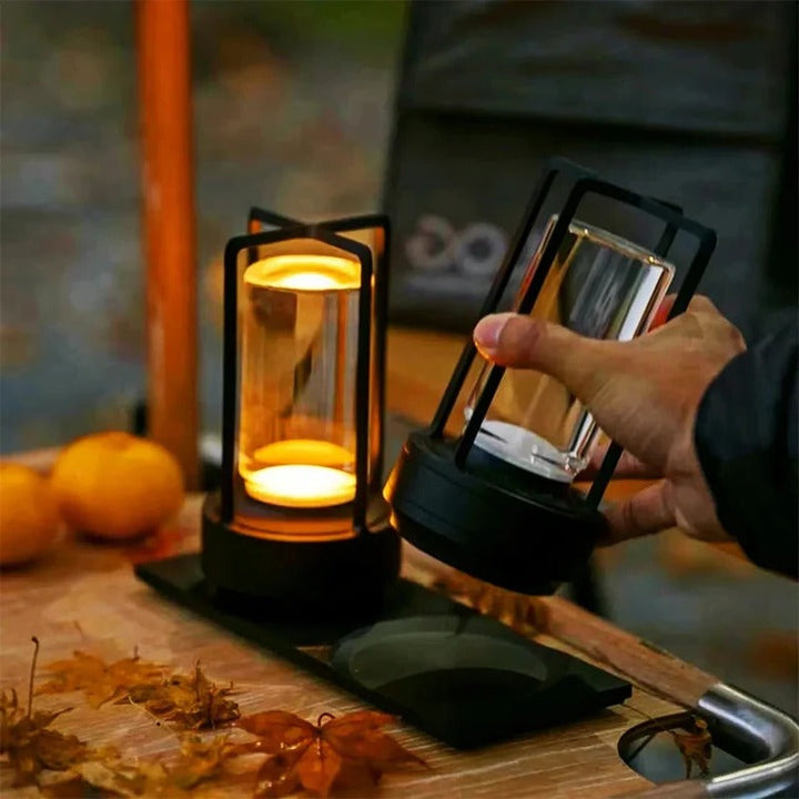 Elegant wireless dimmable LED table lamp with touch control, perfect for modern home accent lighting.