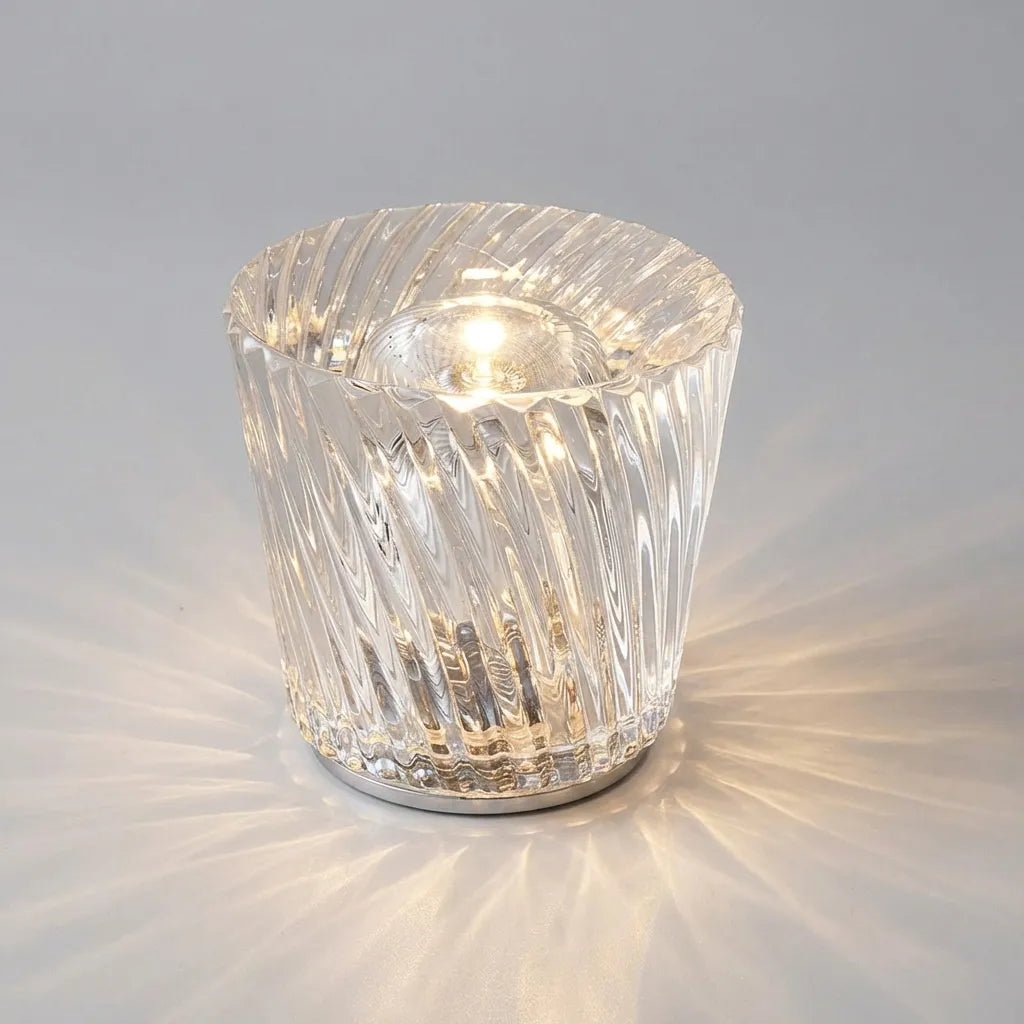 Clarevo LED table lamp, crystal style, functioning as a beautiful and functional night light.