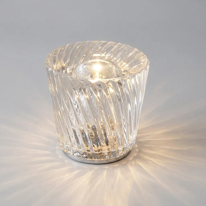 Clarevo LED table lamp, crystal style, functioning as a beautiful and functional night light.