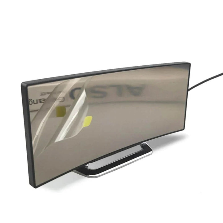 Contemporary curved LED digital clock, perfect as an alarm or office clock, stylish and functional.