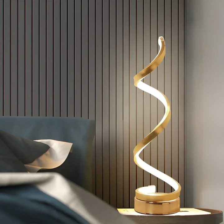 Energy-efficient LED spiral table lamp, dimmable for customized modern ambient light