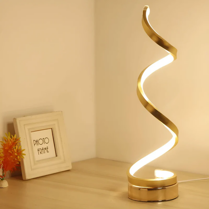 Modern home decor: dimmable LED spiral table lamp, a focal point of light