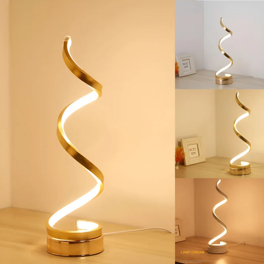 Dimmable LED spiral desk lamp, a functional and artistic piece of modern lighting