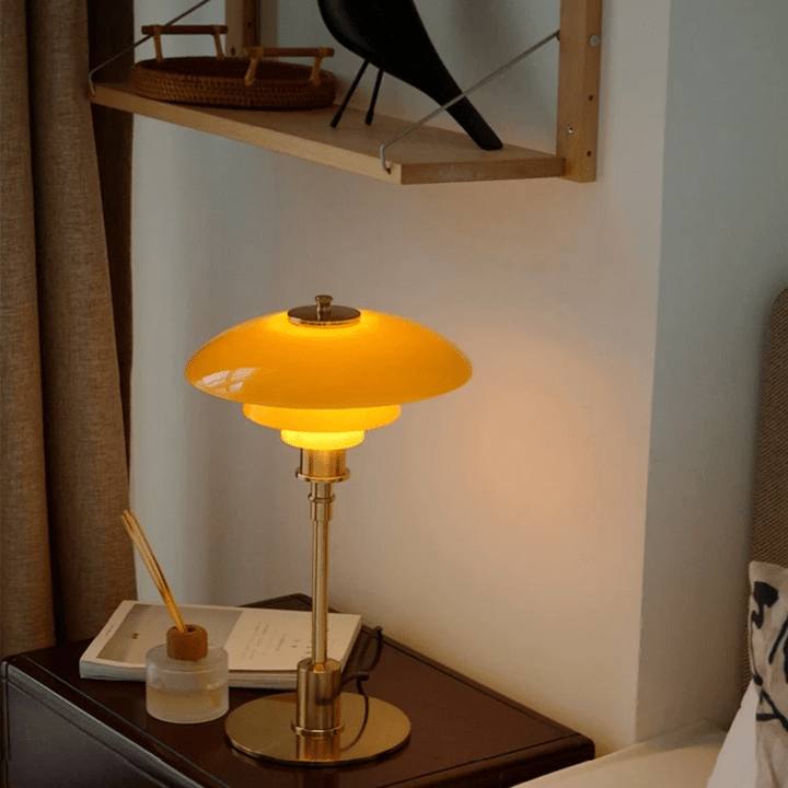 Scandinavian-style LED Table Lamp, dimmable for ambient lighting in a contemporary setting.