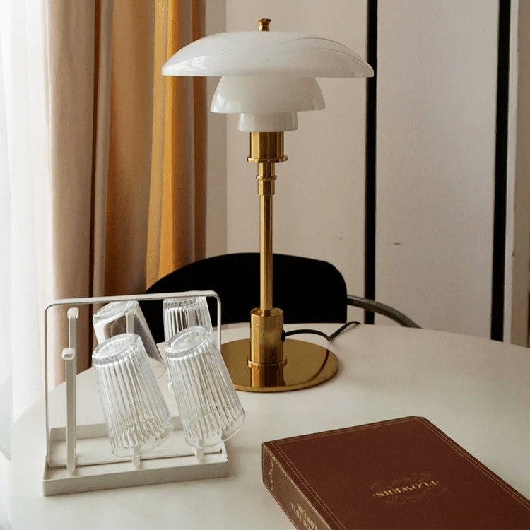Sleek Dimmable LED Bedside Lamp, perfect for minimalist decor, offering adjustable warm lighting.
