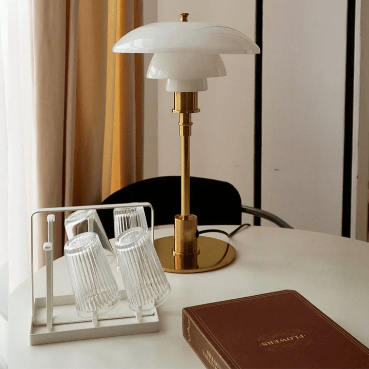Sleek Dimmable LED Bedside Lamp, perfect for minimalist decor, offering adjustable warm lighting.