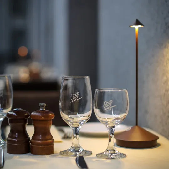 Rechargeable LED accent lamp, portable for patio, garden, or bedside lighting.
