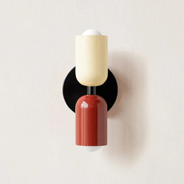 Sophisticated Modern Double LED Wall Lamp, resin metal, provides ambient up-down light for interiors.