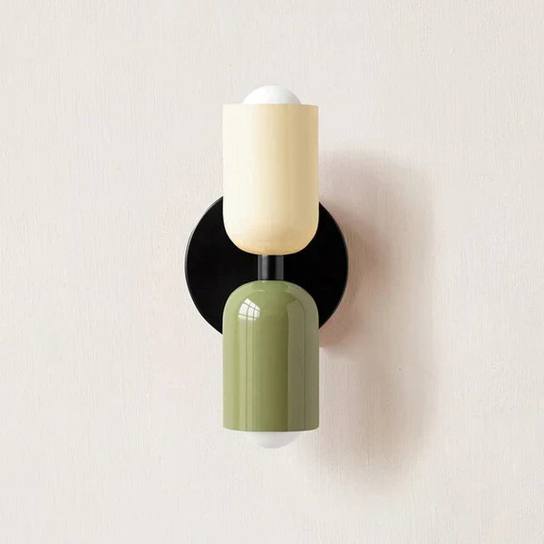 Contemporary DualGlow LED wall light, black, ideal for modern home interior lighting and wall decor.