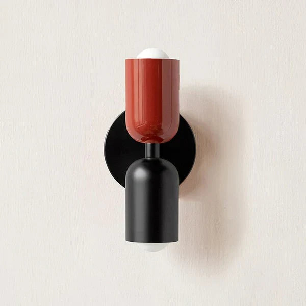 Accent lighting: Modern Double LED Wall Lamp, up-down beam, sleek black resin metal finish.