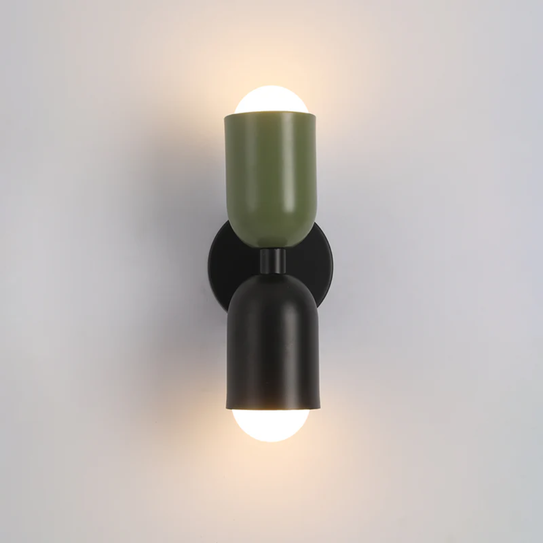 Colorwave design LED wall lamp, casting a vibrant, double-sided glow, ideal for modern accent lighting and decor.