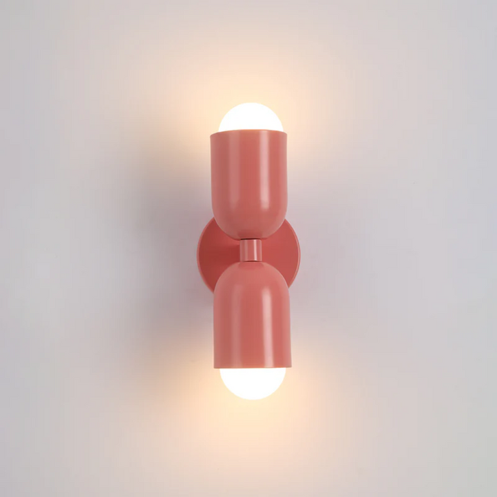 Double-sided LED wall lamp in black metal, offering modern, energy-efficient lighting for living & bedroom spaces.