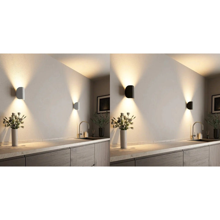 Stylish, energy-efficient LED wall sconce providing ambient light for modern homes, hallways, and offices.