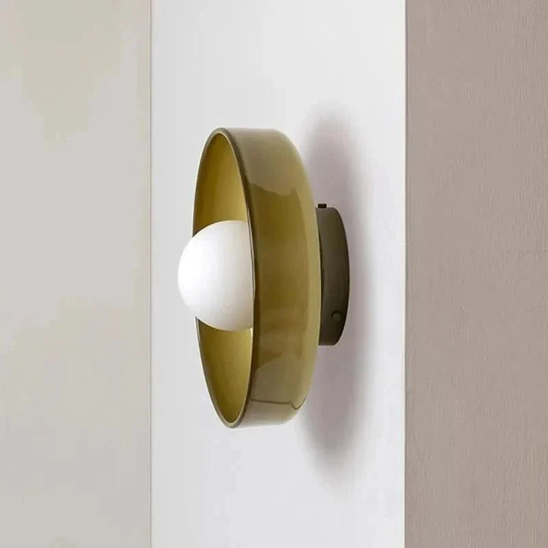 Minimalist glass ceiling fixture, a modern Nordic design for ambient lighting.