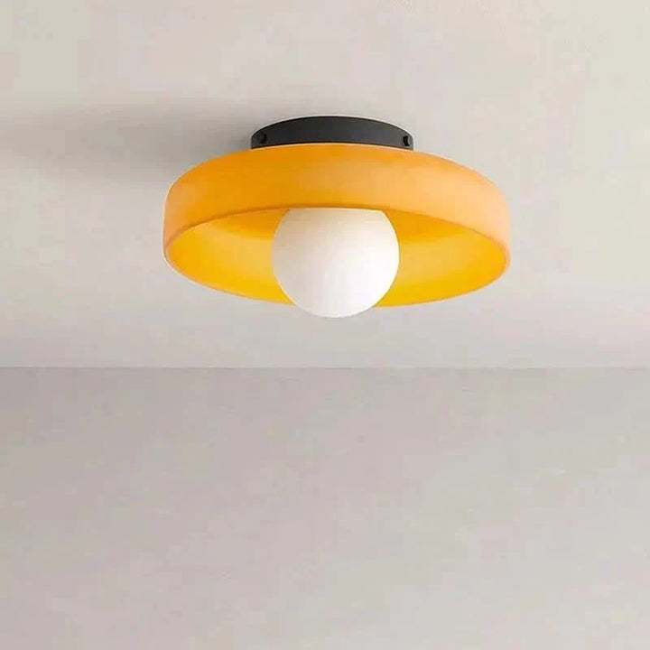 Nordic design glass ceiling fixture, LED compatible, enhancing any stylish interior.