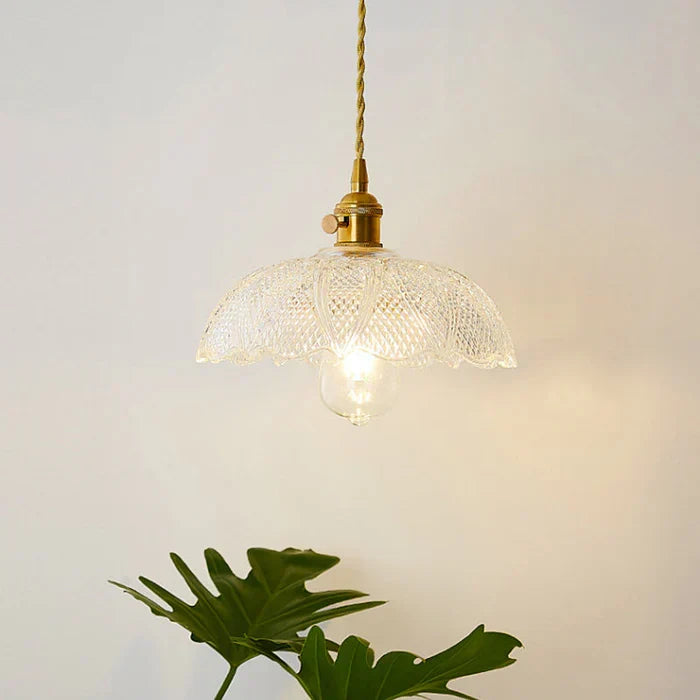 Modern elegant glass pendant lamp, perfect hanging light for dining room & kitchen island.