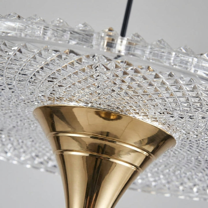 Decorative modern pendant light providing ambient indoor lighting, enhancing any contemporary home decor.