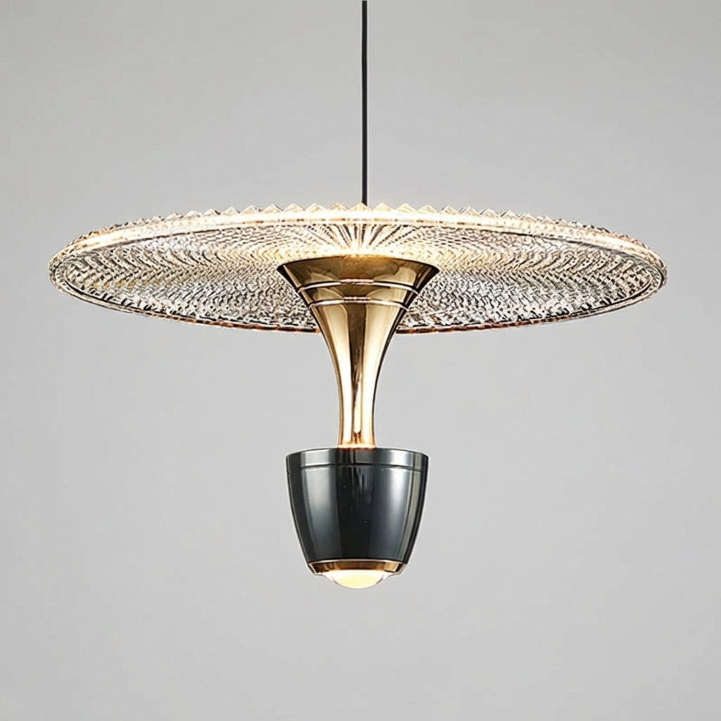 Minimalist modern pendant light. Contemporary ceiling fixture for living room, dining room, or home decor.