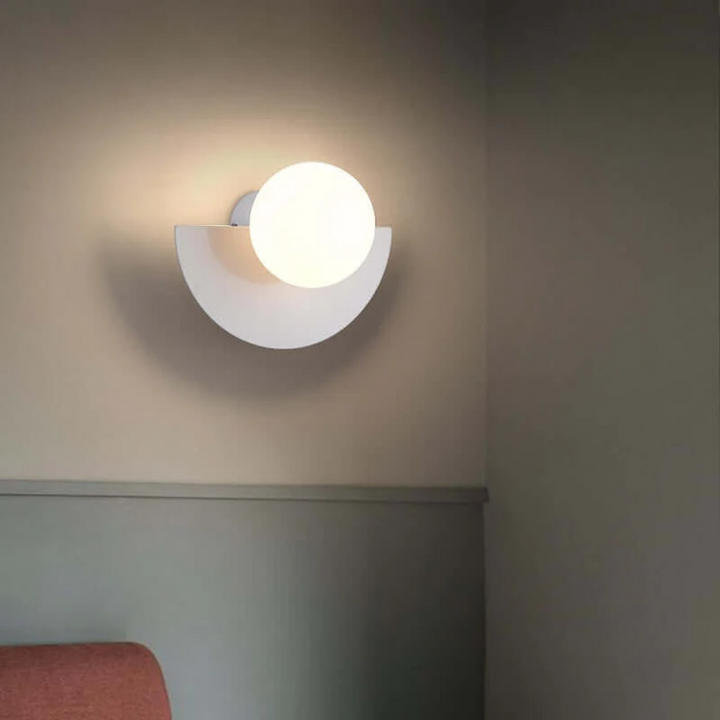 Modern Half Moon LED Wall Lamp for stylish home lighting. Contemporary metal design, energy-efficient ambient light.