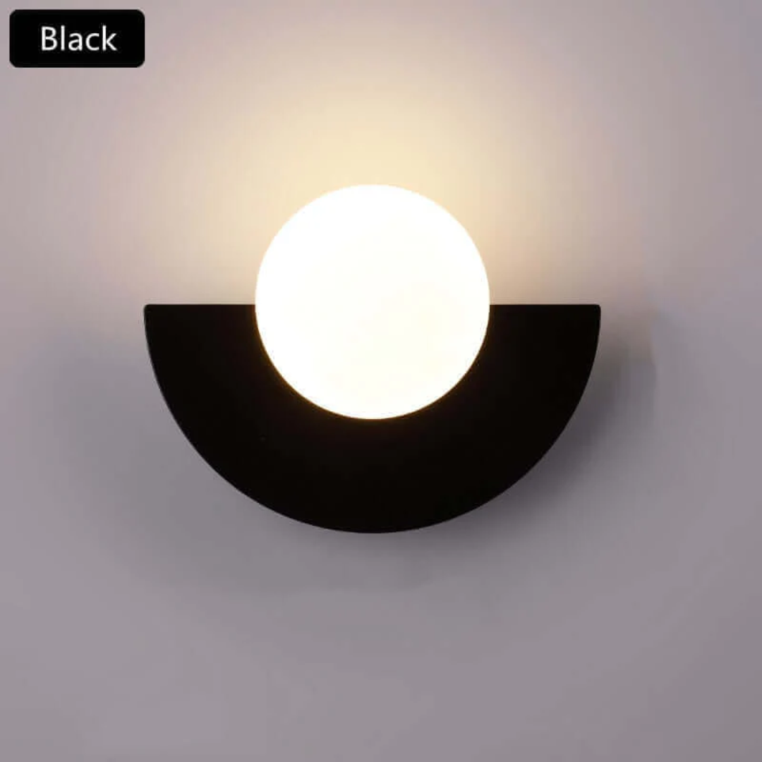 Chic Half Moon LED Wall Lamp. Stylish modern light fixture, perfect for enhancing bedroom or living room decor.
