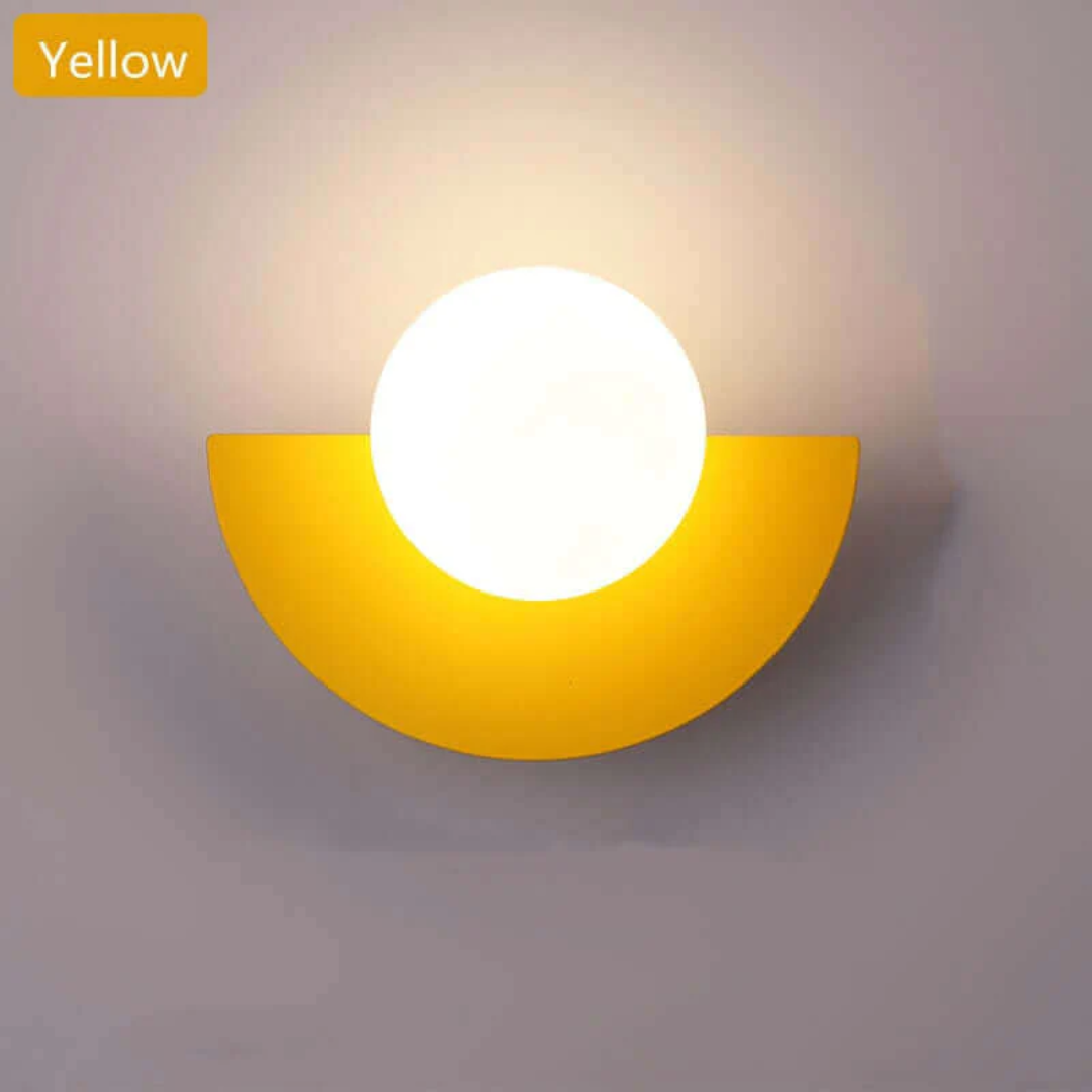 Contemporary Half Moon LED Wall Lamp. Metal fixture providing energy-saving, soft ambient light for modern homes.