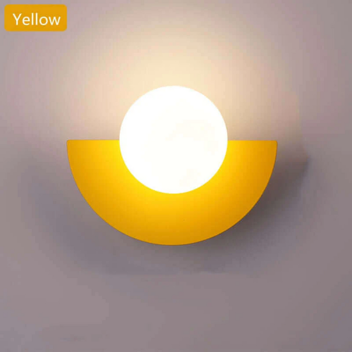 Contemporary Half Moon LED Wall Lamp. Metal fixture providing energy-saving, soft ambient light for modern homes.
