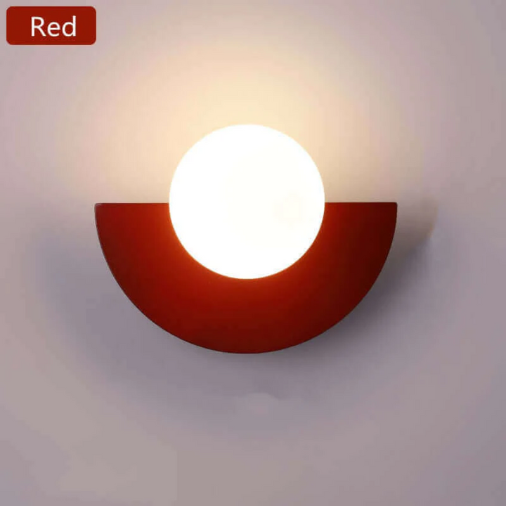 Modern Half Moon LED Wall Lamp, close-up. Showcasing sleek metal finish and integrated energy-efficient lighting.