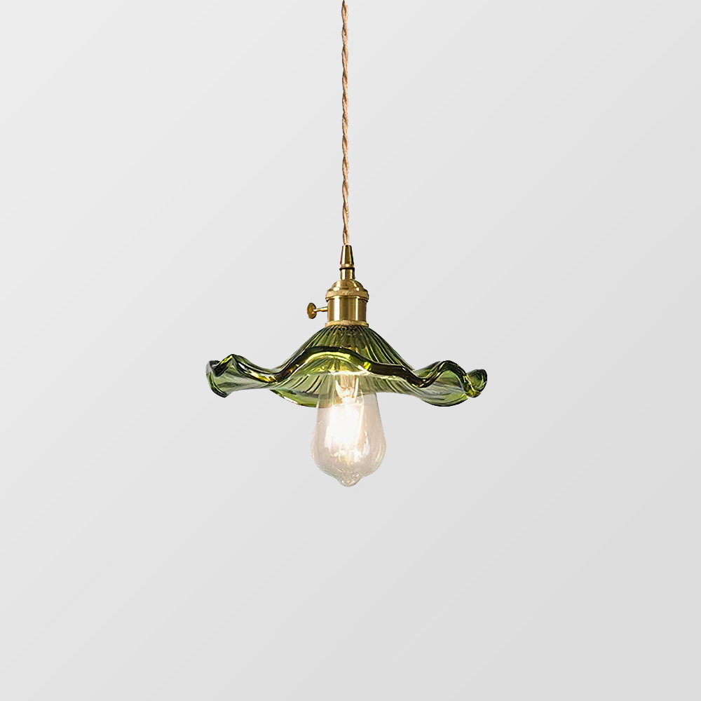 Eye-catching hibiscus flower ceiling light, a modern glass pendant lamp for stylish decor.