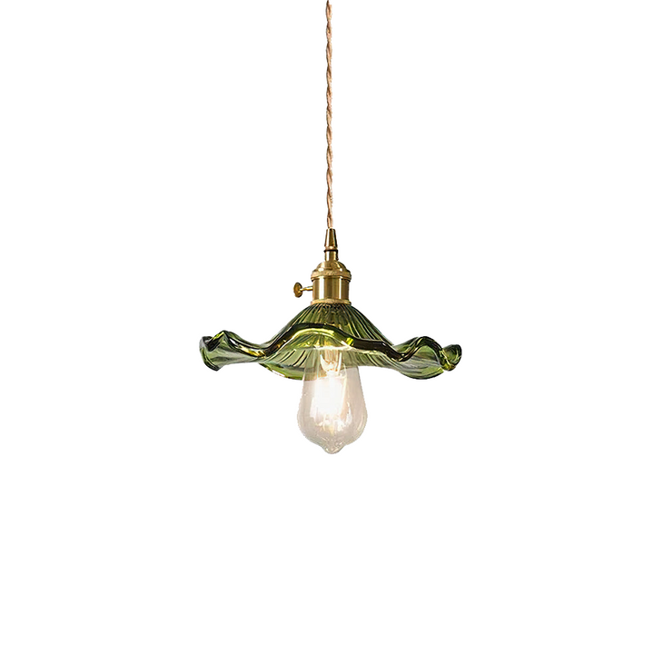 Unisex modern hibiscus pendant lamp, a decorative glass flower light for elegant home interiors.