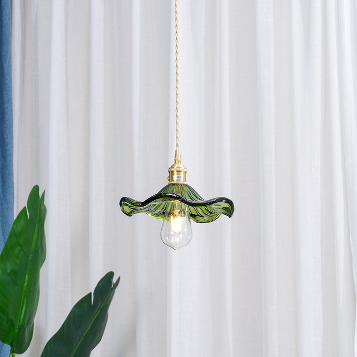 Elegant hibiscus flower light, a contemporary glass pendant lamp perfect for home decor.