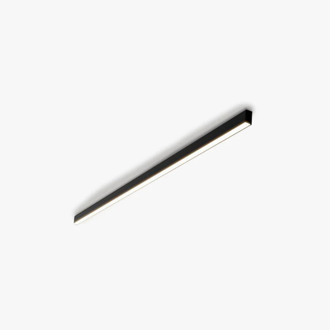 Stratum modern industrial linear LED ceiling light, a key piece of contemporary home lighting decor.