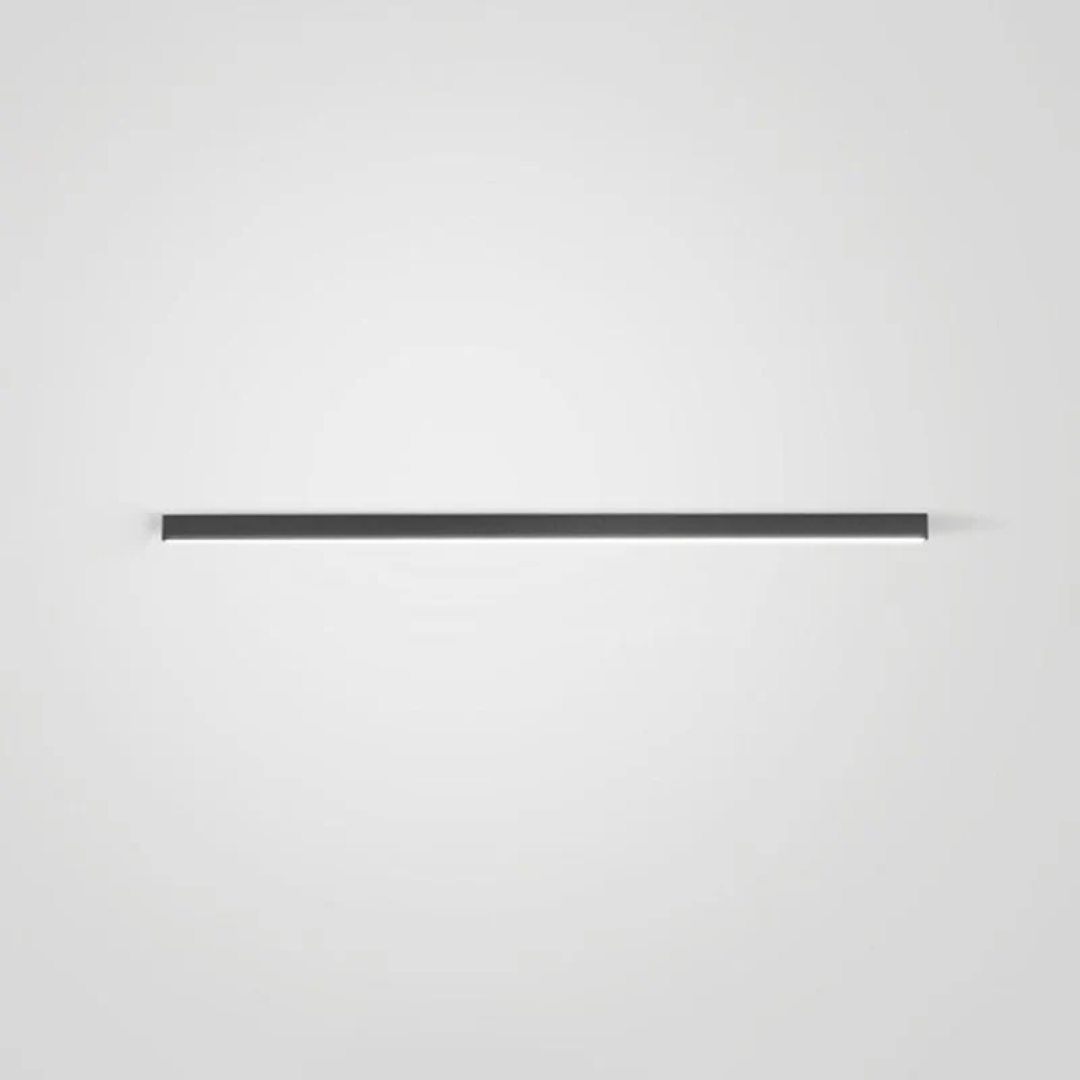 Dimmable industrial linear LED ceiling light, contemporary metal design, enhances modern bedroom.