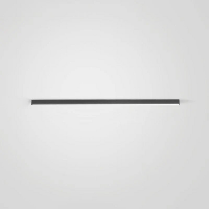 Dimmable industrial linear LED ceiling light, contemporary metal design, enhances modern bedroom.