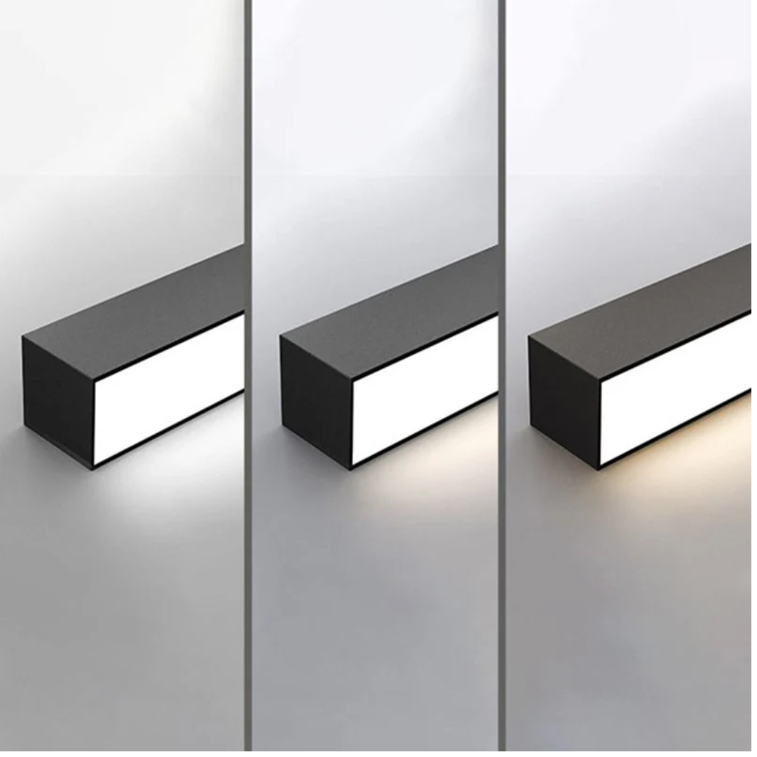 Modern linear LED light, industrial aesthetic, provides versatile indoor lighting for any contemporary home.