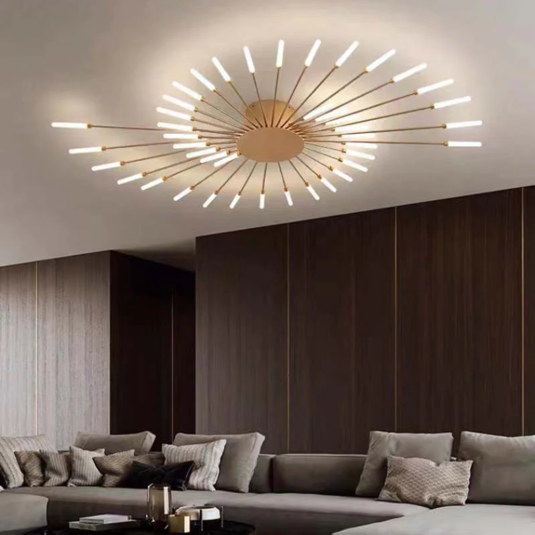 Modern LED black ceiling light, round design for living room & bedroom decor