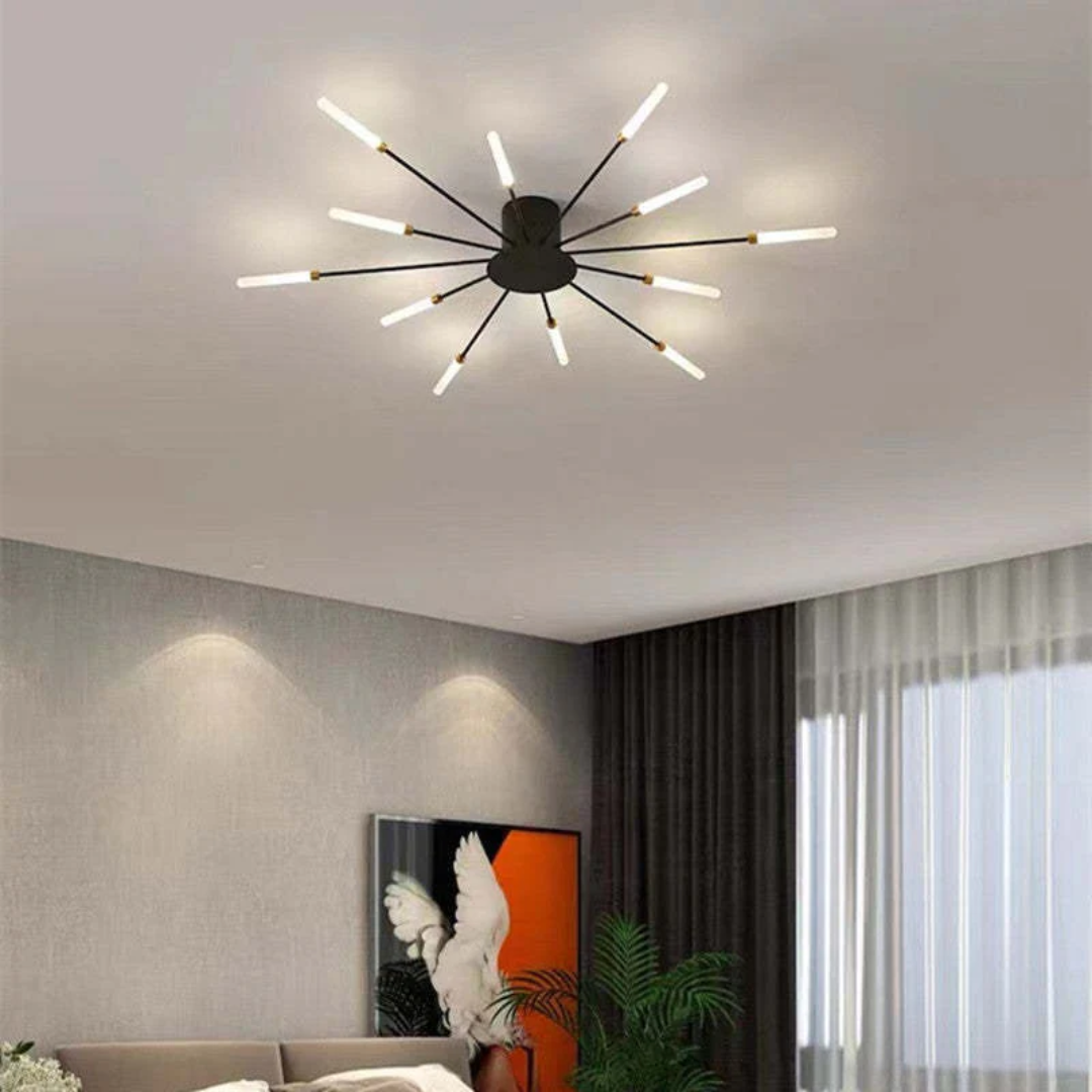 Dimmable gold LED ceiling light, providing adjustable brightness for any mood