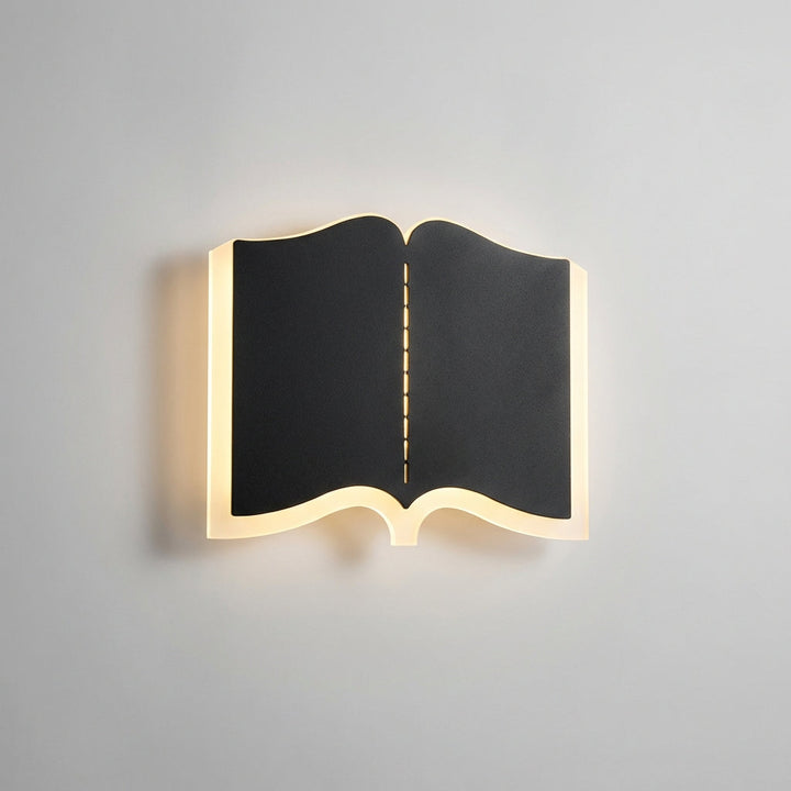 Close-up of a Sleek BookLume wall sconce, providing soft LED reading lamp light