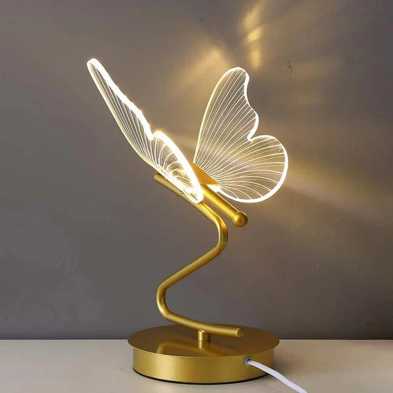 Sleek led lamp featuring a butterfly silhouette, enhancing modern home decor with warm glow