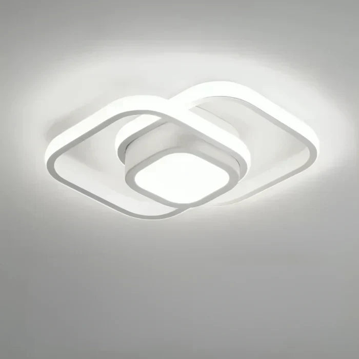 Eye-catching double ring modern LED ceiling lamp, ideal interior lighting for a stylish, energy-efficient home.
