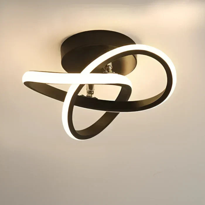 Perfect modern LED ceiling lamp for hallways, bedrooms & living rooms, with a sophisticated double ring design.