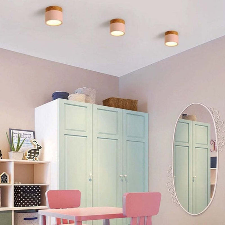 Dimmable LumiModo LED ceiling light, Morandi style, for customizable home ambiance.