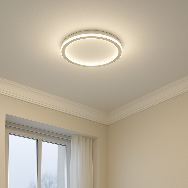 Modern LED Ceiling Light from below, showcasing its even illumination