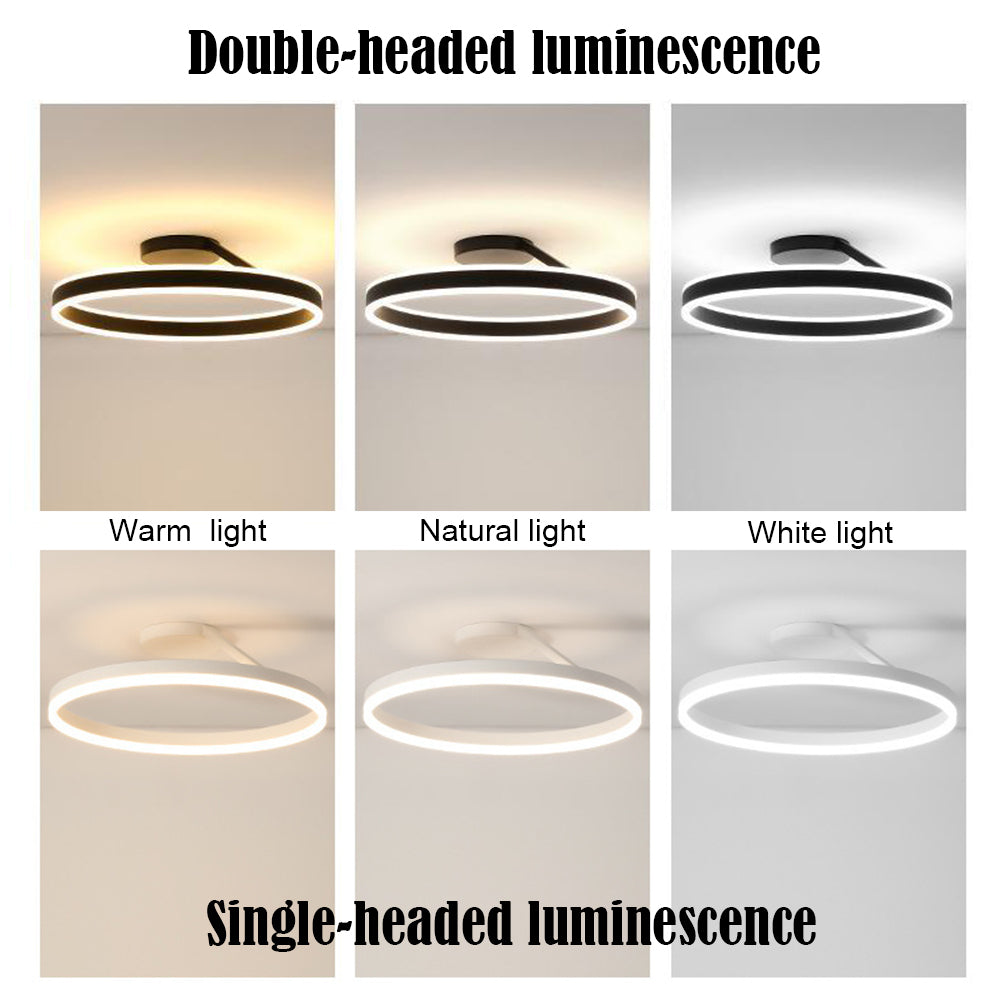 White modern LED ceiling light, Luminara, adding a clean, contemporary touch to any room.