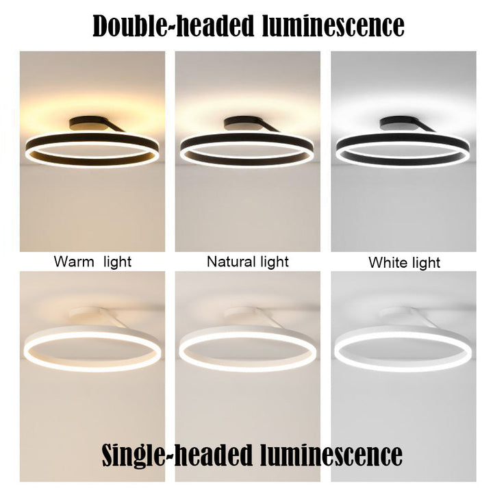 White modern LED ceiling light, Luminara, adding a clean, contemporary touch to any room.