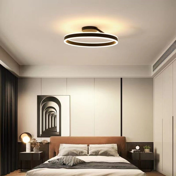 Artistic modern LED ceiling light, Luminara, enhancing contemporary home decor with bright light.