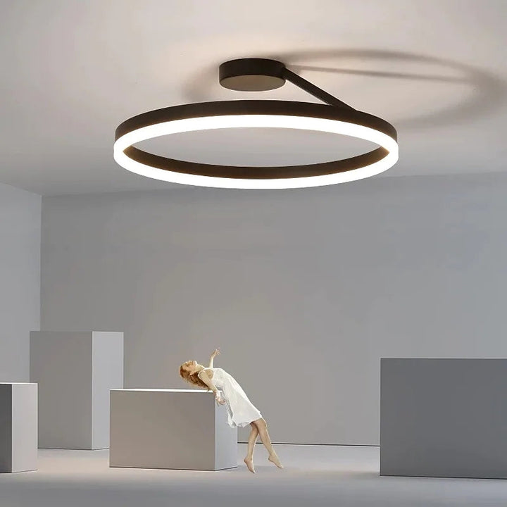 Luminara modern LED ceiling light, perfect for contemporary home lighting and bedroom decor.